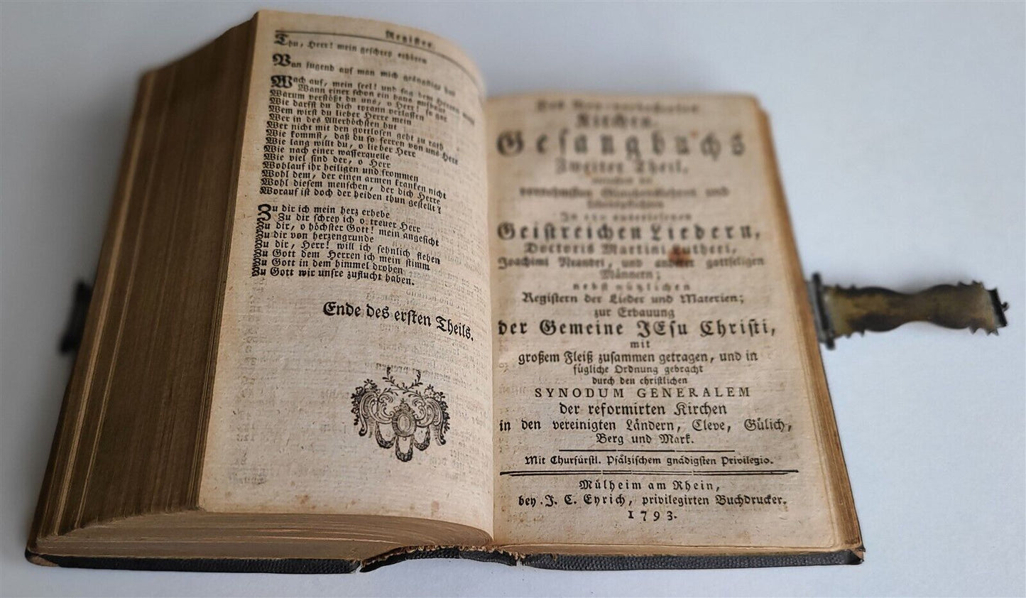 1790 BIBLE in GERMAN antique w/ SILVER CLASP