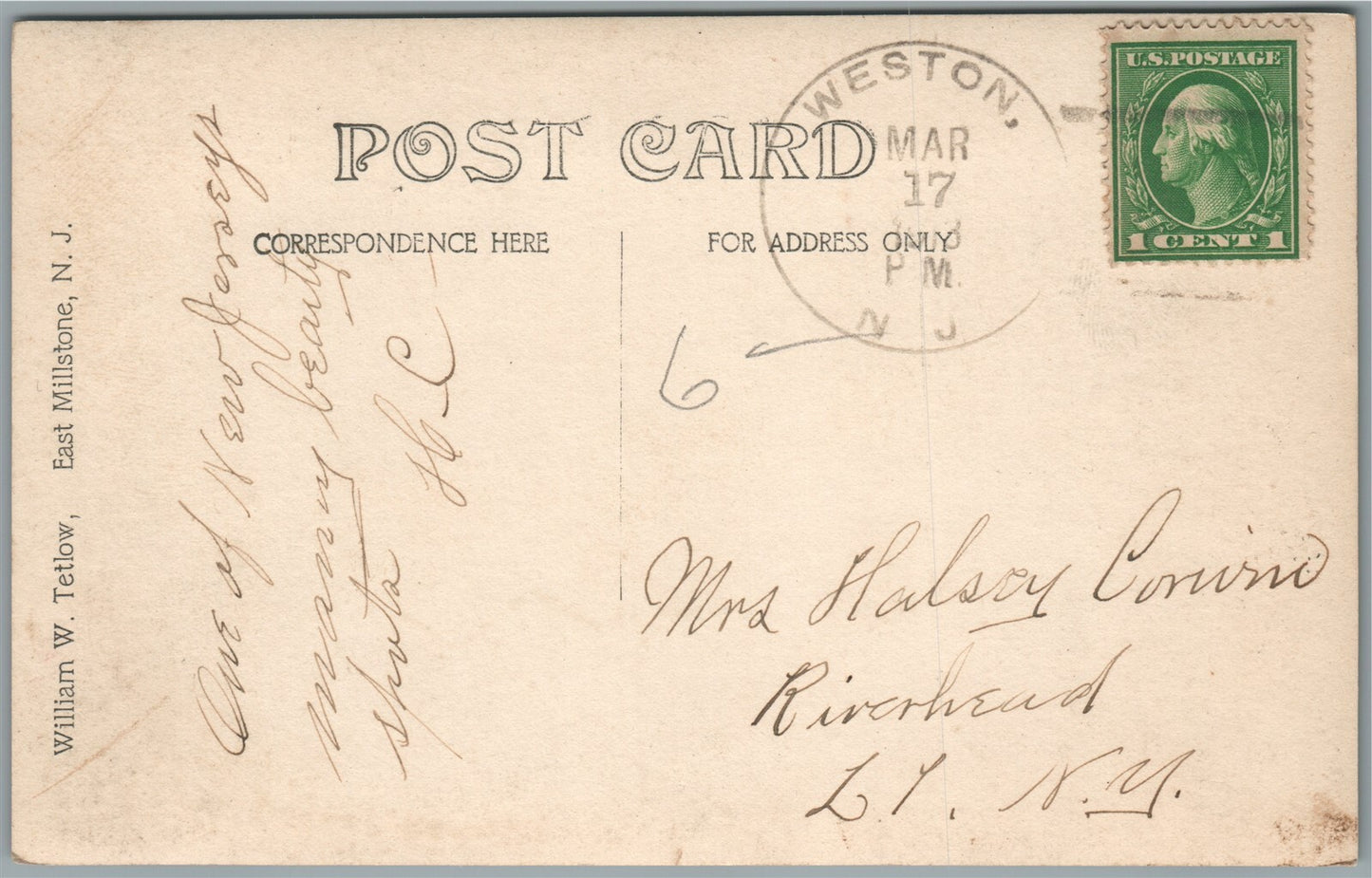 MILLSTONE NJ SCENE ANTIQUE REAL PHOTO POSTCARD RPPC