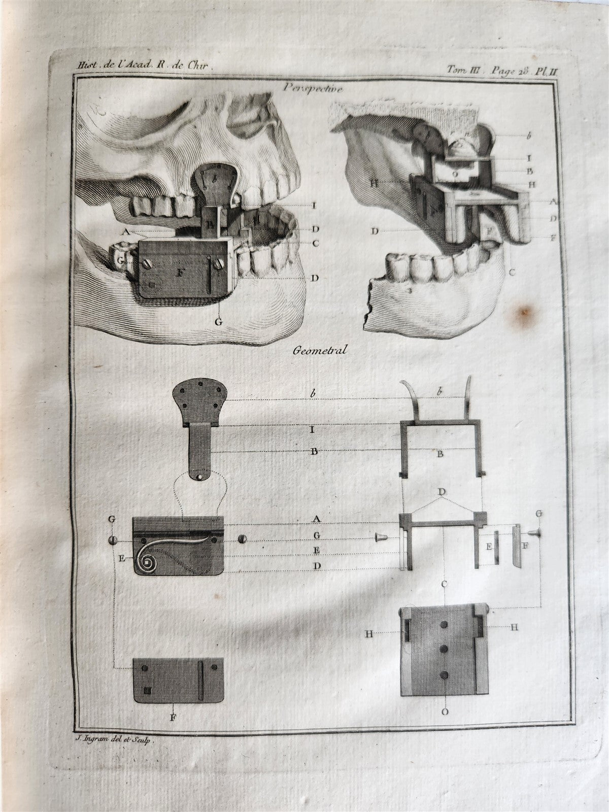 1753 SURGERY ANATOMY ILLUSTRATED antique Memoires l'Academie Royale de Chirurgie