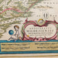 1640 MAP of GERMANY HILDESHEIM by WILLEM BLAEU antique AUTHENTIC hand colored