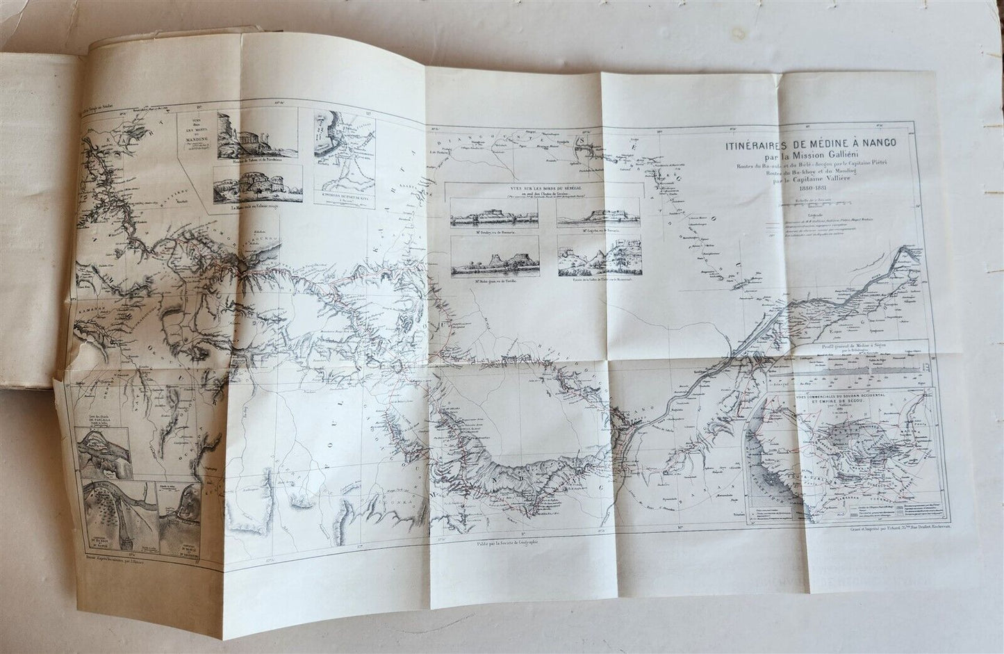 1885 AFRICA EXPLORATION VOYAGE SOUDAN FRANCAIS Haut-Niger antique ILLUSTRATED