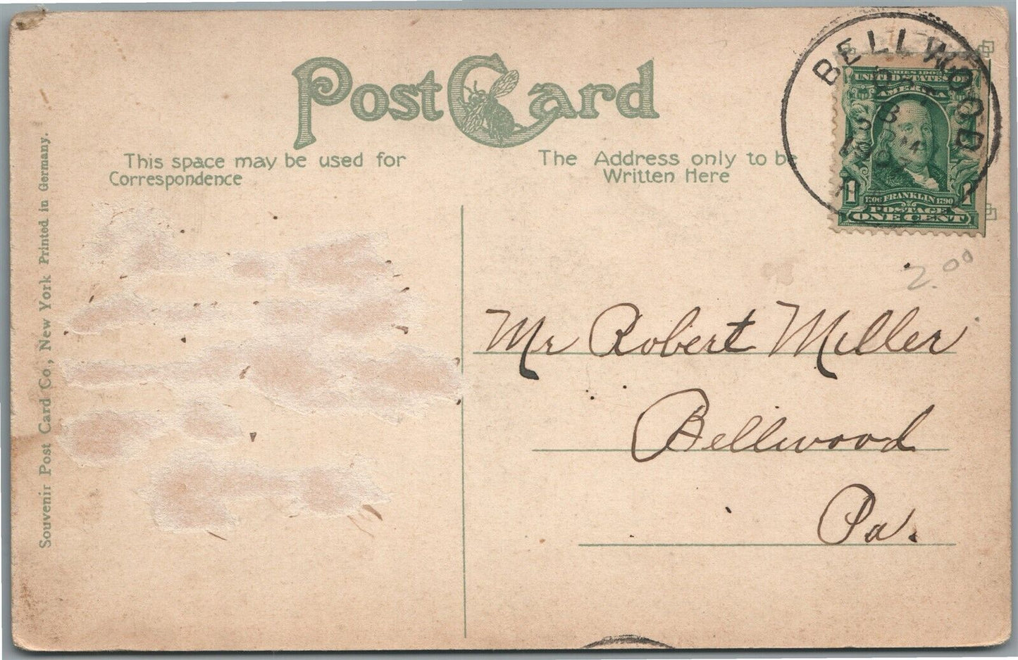 ALTOONA PA CITY HOSPITAL ANTIQUE POSTCARD