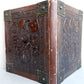 1890 FAMILY CHRONICLE w/ AMAZING BLIND-STAMPED LEATHER BINDING antique