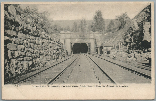 NORTH ADAMS MA HOOSAC TUNNEL railroad ANTIQUE POSTCARD