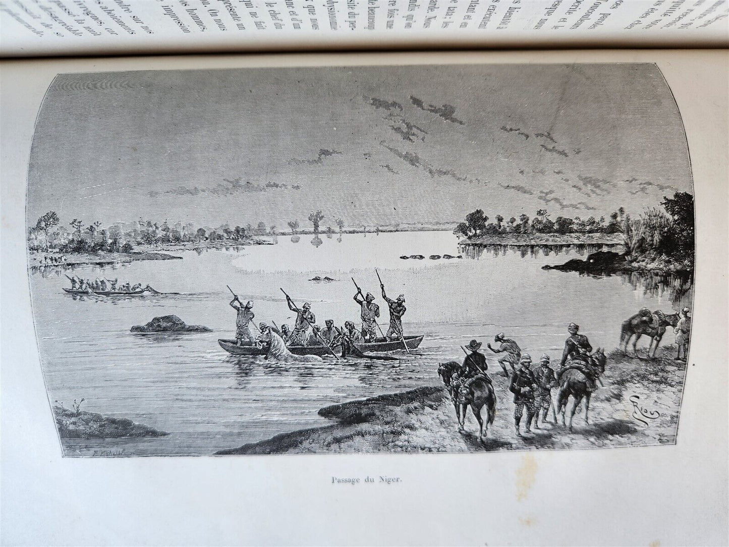 1885 AFRICA EXPLORATION VOYAGE SOUDAN FRANCAIS Haut-Niger antique ILLUSTRATED