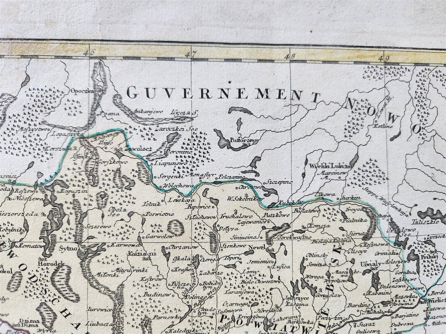 1775 MAP of RUSSIAN LITHUANIA BELARUS antique CHARTE von RUSSISCH LITAUEN rare
