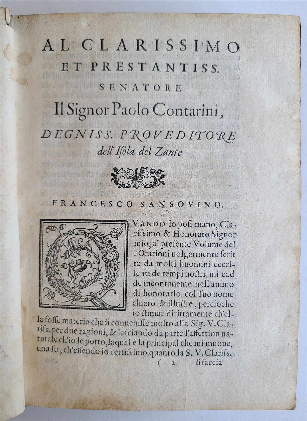 1569 ORATIONS by MANY ILLUSTRIOUS MEN - FRANCESCO SANSOVINO antique VELLUM