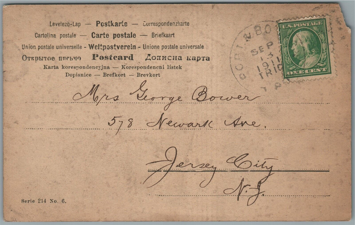 CUTE LITTLE GIRL ARTIST in NEWSPAPER HAT ANTIQUE REAL PHOTO POSTCARD RPPC