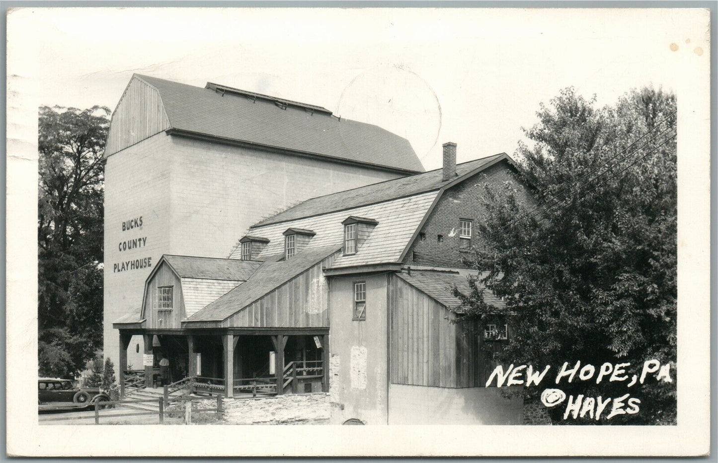NEW HOPE PA BUCKS COUNTRY PLAYHOUSE VINTAGE REAL PHOTO POSTCARD RPPC