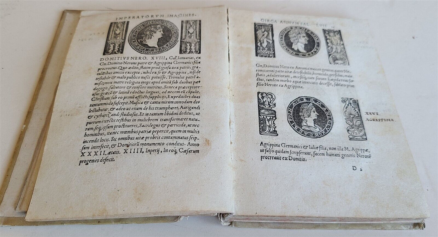 1535 ROMAN EMPERORS PORTRAITS ILLUSTRATED Imperatorum et Caesarum Vitae antique