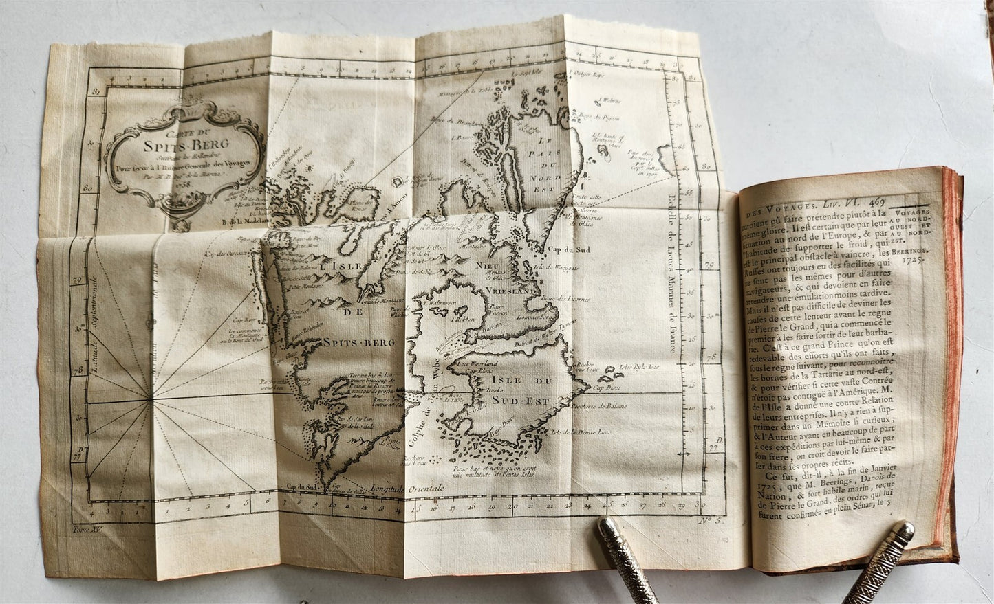 1759 HISTOIRE des VOYAGES antique vol.57 illustrated ARCTIC SEA RUSSIA NORWAY