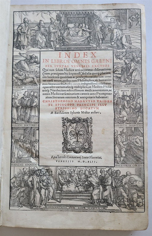 1542 GUINTI'S INDEX of GALEN'S WORKS antique FOLIO 16th century MEDICAL