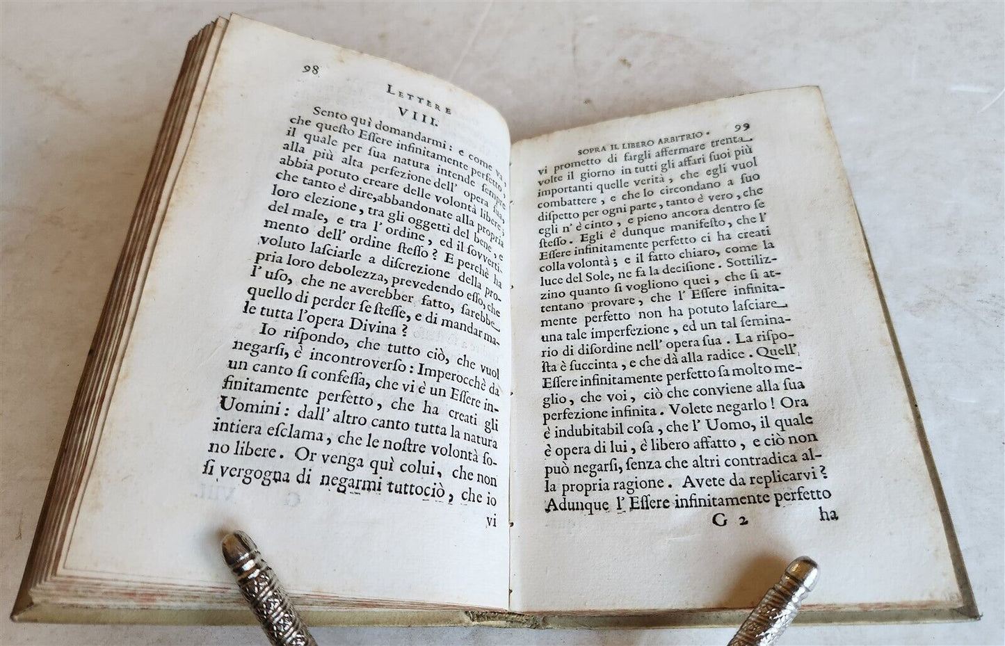 1721 LETTERE DI RELIGIONE e DI METAFISICA FRANCESCO di SALIGNAC antique VELLUM