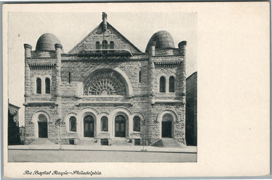 PHILADELPHIA PA BAPTIST TEMPLE ANTIQUE POSTCARD
