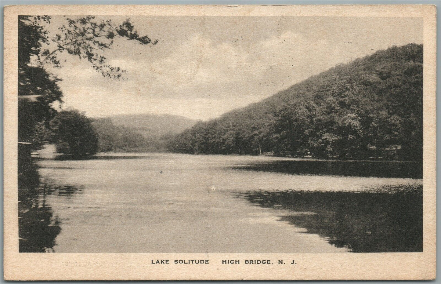 HIGH BRIDGE NJ LAKE SOLITUDE ANTIQUE POSTCARD