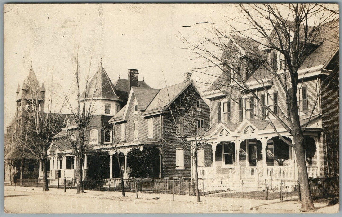 LANSDALE PA FIRST MAIN STREET ANTIQUE REAL PHOTO POSTCARD RPPC