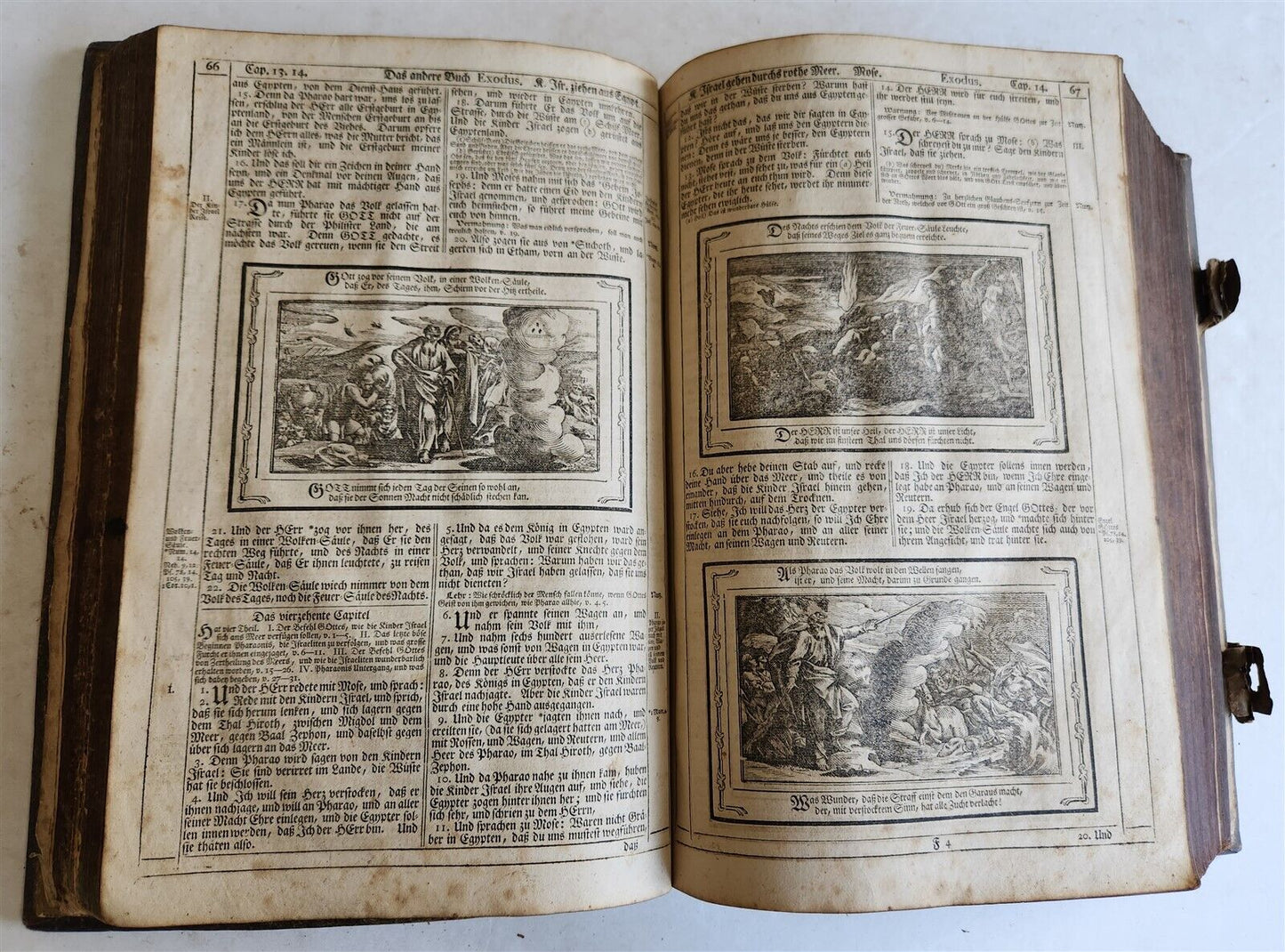 1788 BIBLE in GERMAN ILLUSTRATED antique MASSIVE PIGSKIN BOUND FOILIO