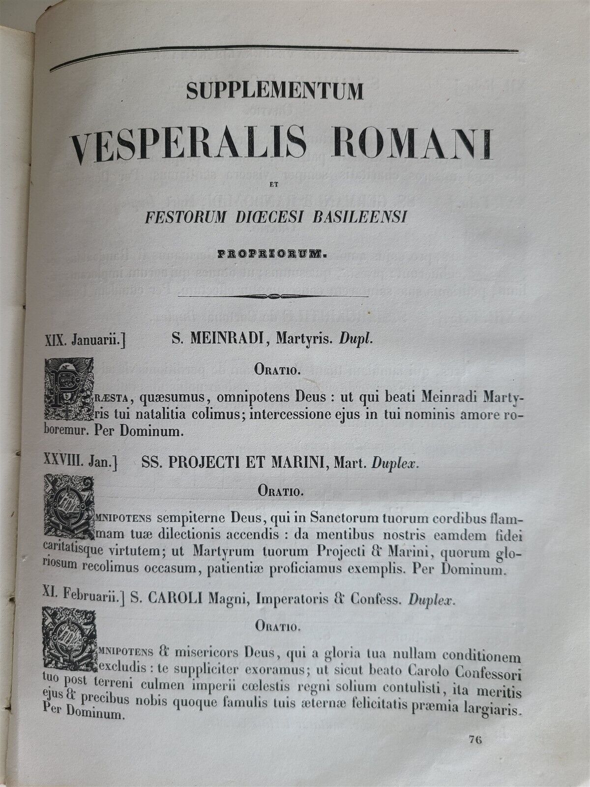 1842 MANUALE CHORI seu VESPERALE ROMANUM antique FOLIO