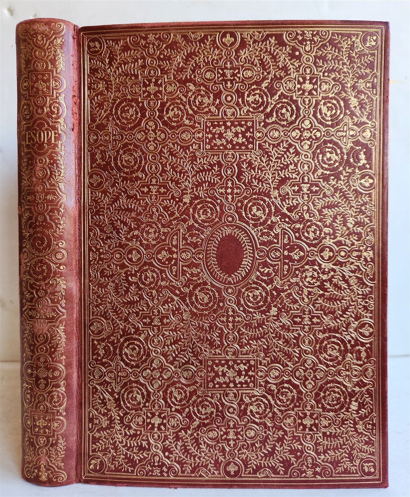 1920 AESOP'S FABLES antique Les Fables d'Esope Phrygien ILLUSTRATED 1669 reprint