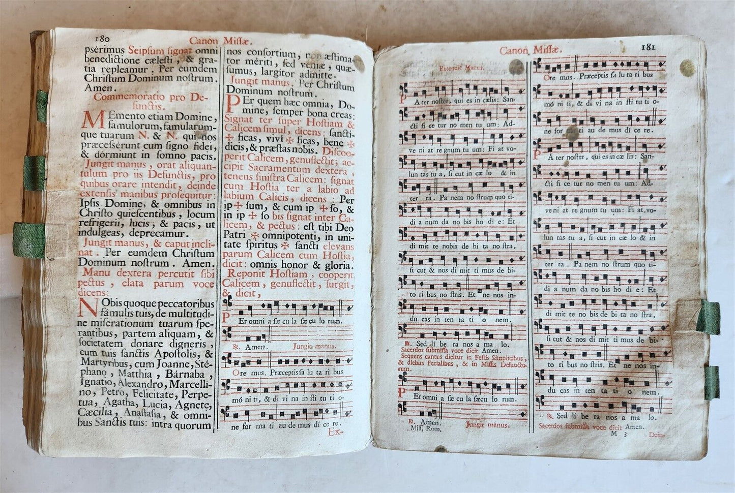 1760 MISSALE ROMANUM antique VELLUM BOUND FOLIO