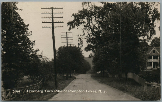 POMPTON LAKE NJ HAMBERG TURN PIKE ANTIQUE REAL PHOTO POSTCARD RPPC