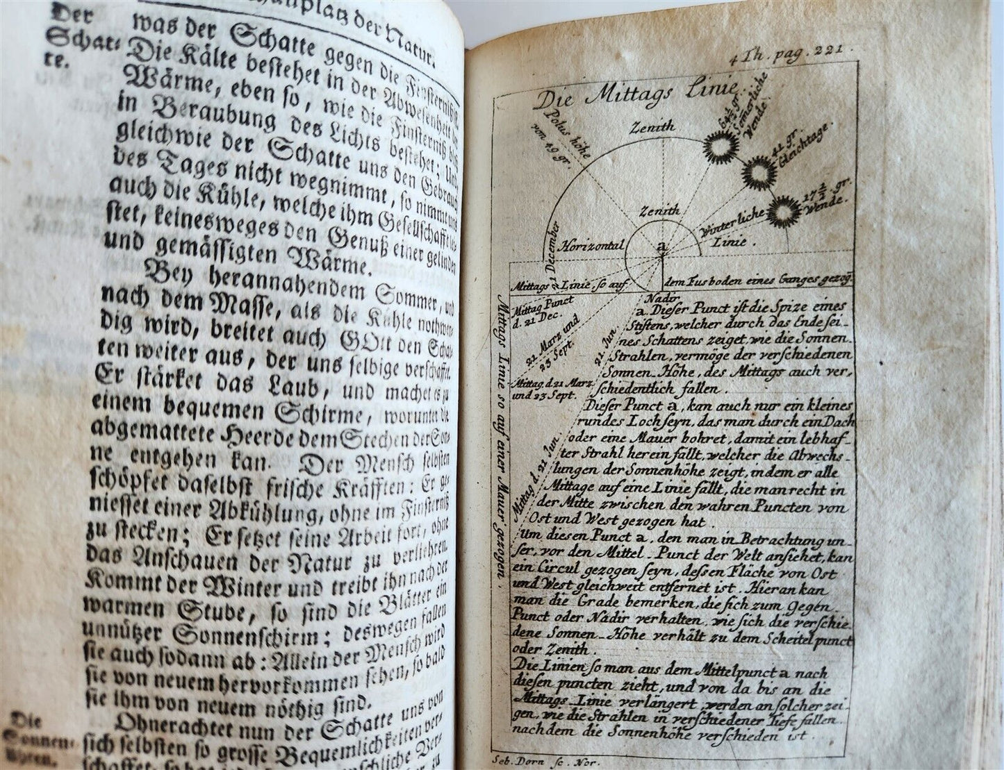 1753 Spectacle of nature by PLUCHE antique ILLUSTRATED in GERMAN