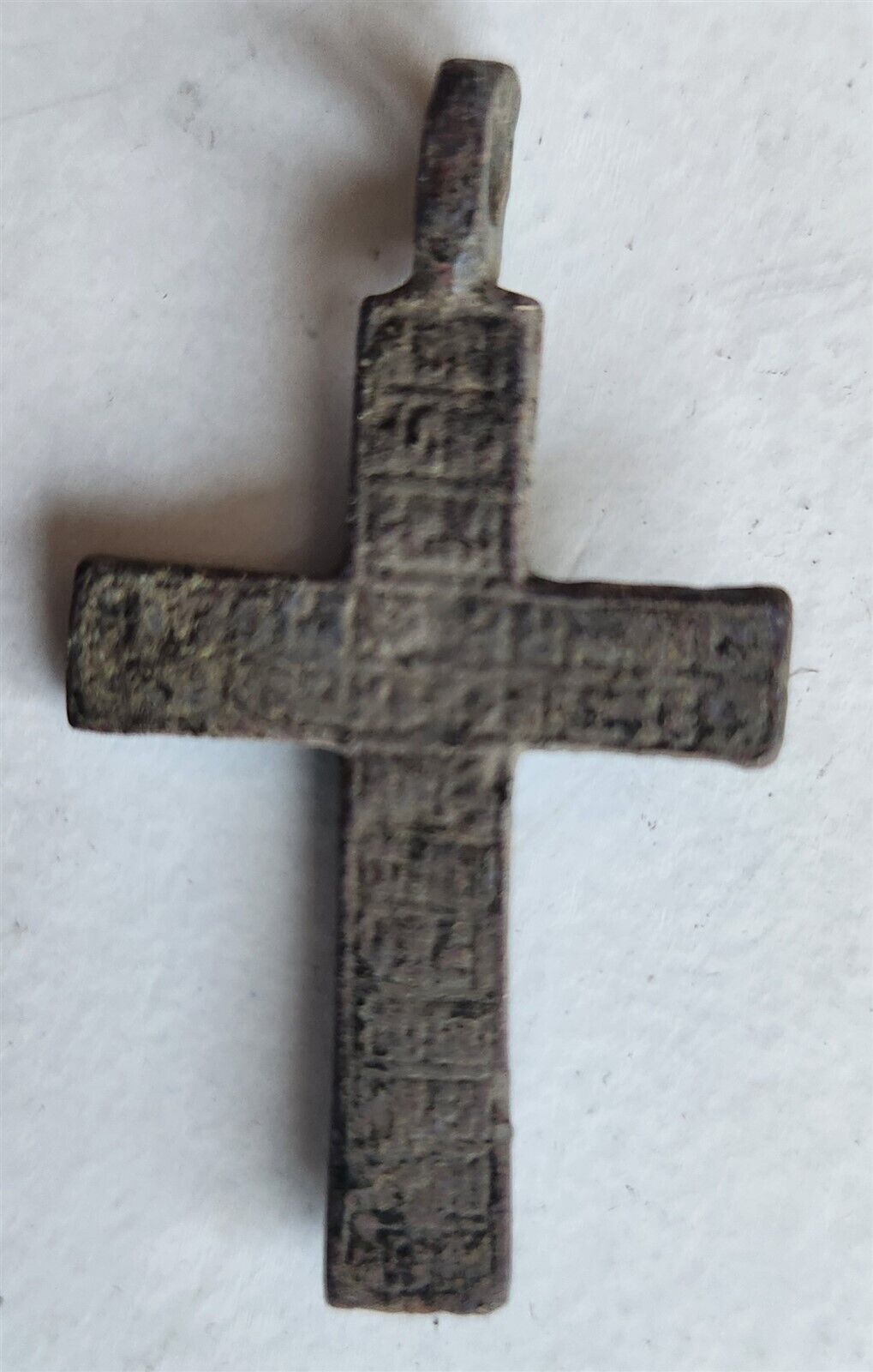 RUSSIAN BRONZE 18th CENTURY antique NECK CROSS icon