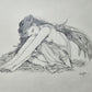 ILLUSTRATION ART FEMALE lot of 3 PENCIL DRAWINGS vintage signed