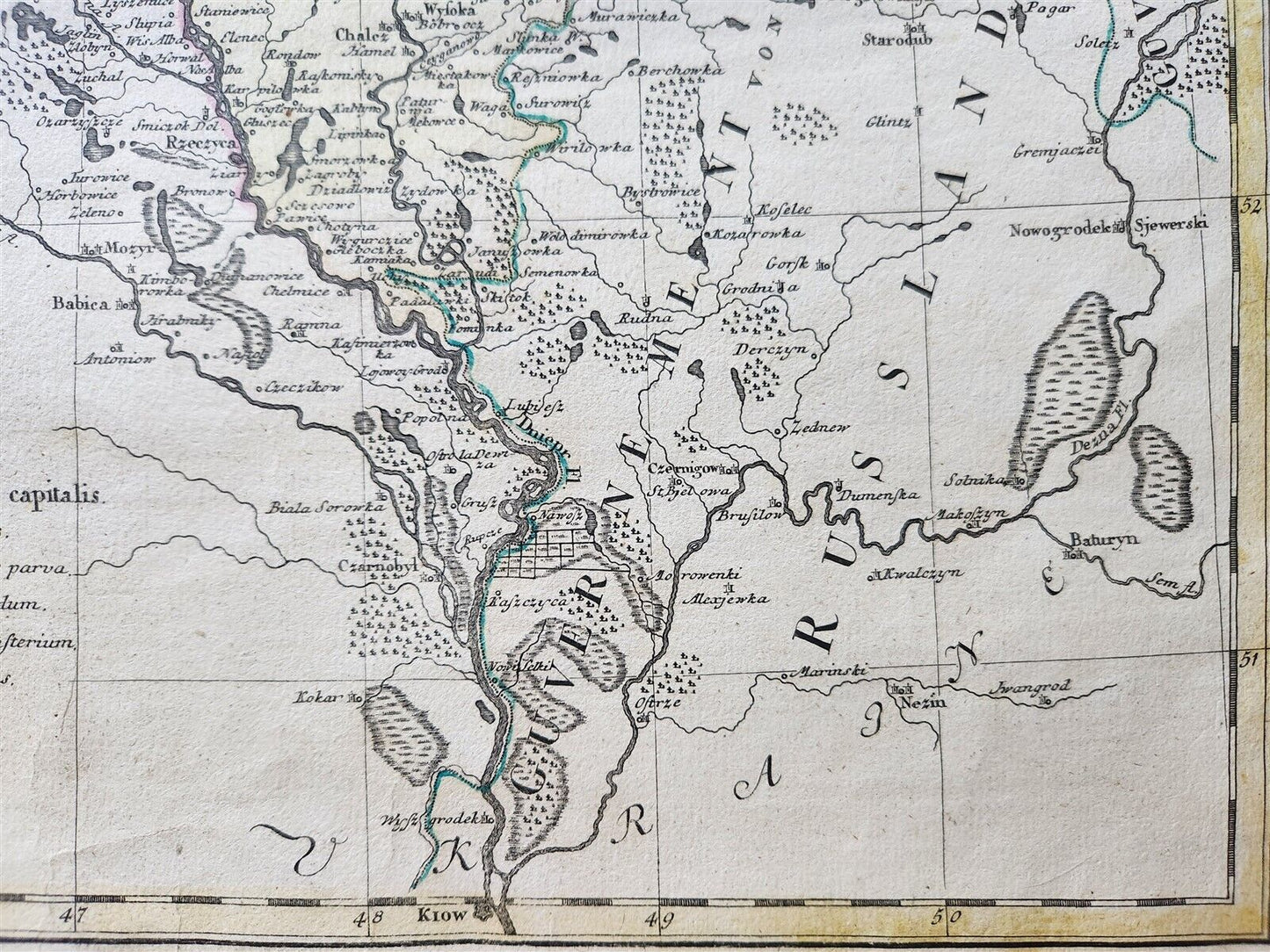 1775 MAP of RUSSIAN LITHUANIA BELARUS antique CHARTE von RUSSISCH LITAUEN rare