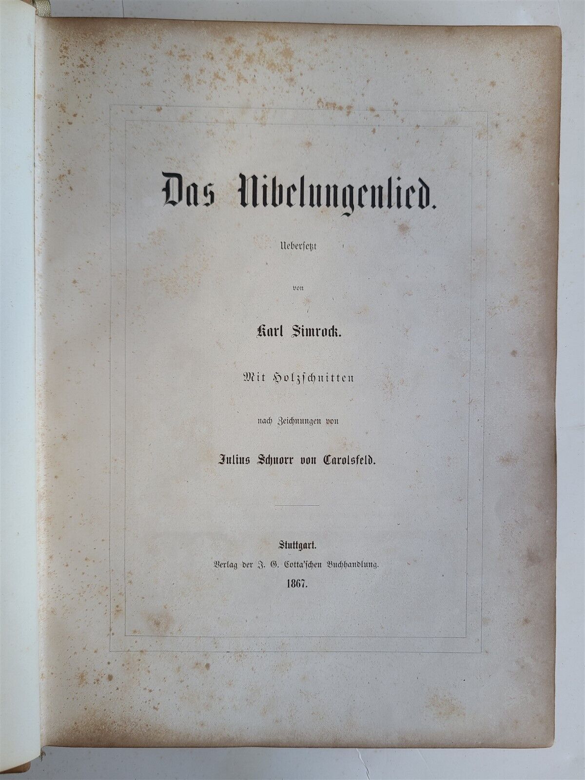 1867 SONG of NIBELUNGS antique STUNNING BINDING ILLUSTRATIONS Der Nibelungen Not