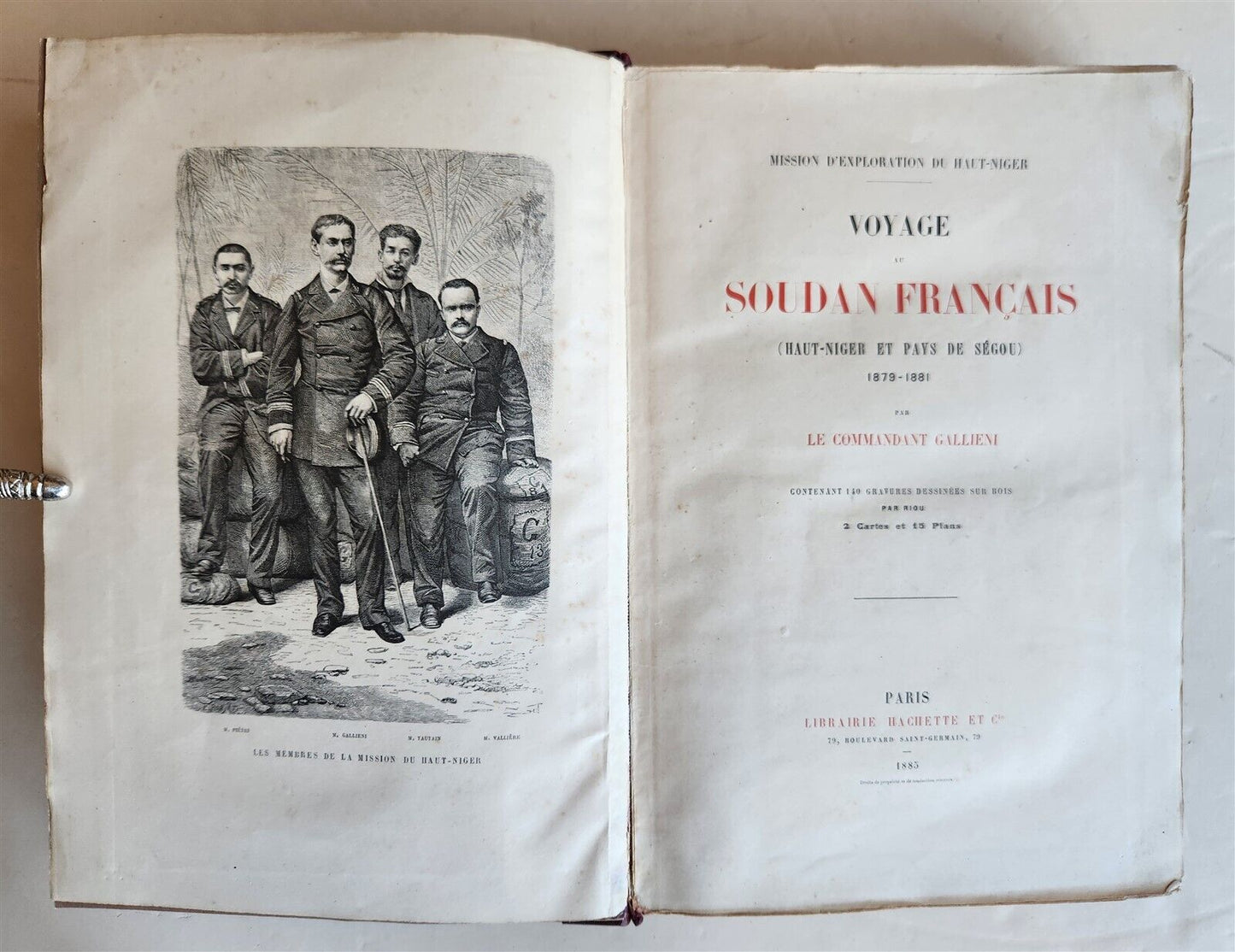 1885 AFRICA EXPLORATION VOYAGE SOUDAN FRANCAIS Haut-Niger antique ILLUSTRATED