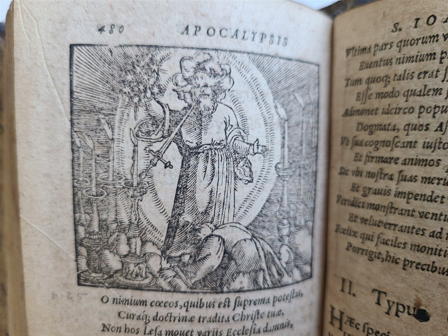 1575 APOCALYPSE COMMENTARY by D. Chytraeus ILLUSTRATED antique pigskin BINDING