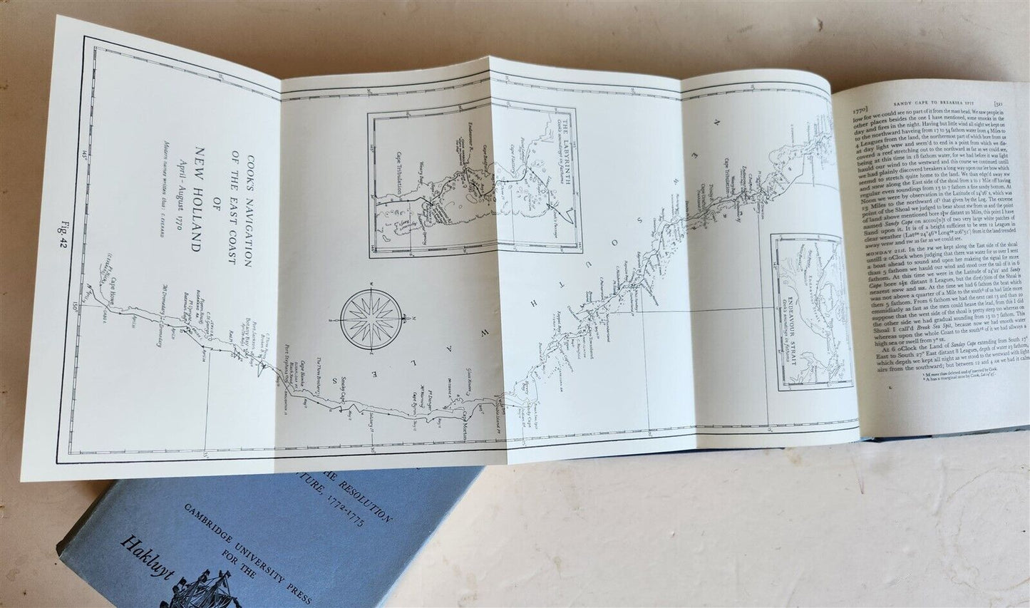 1967-74 JOURNALS of CAPTAIN JAMES COOK on HIS VOYAGES of DISCOVERY antique 5 VOL