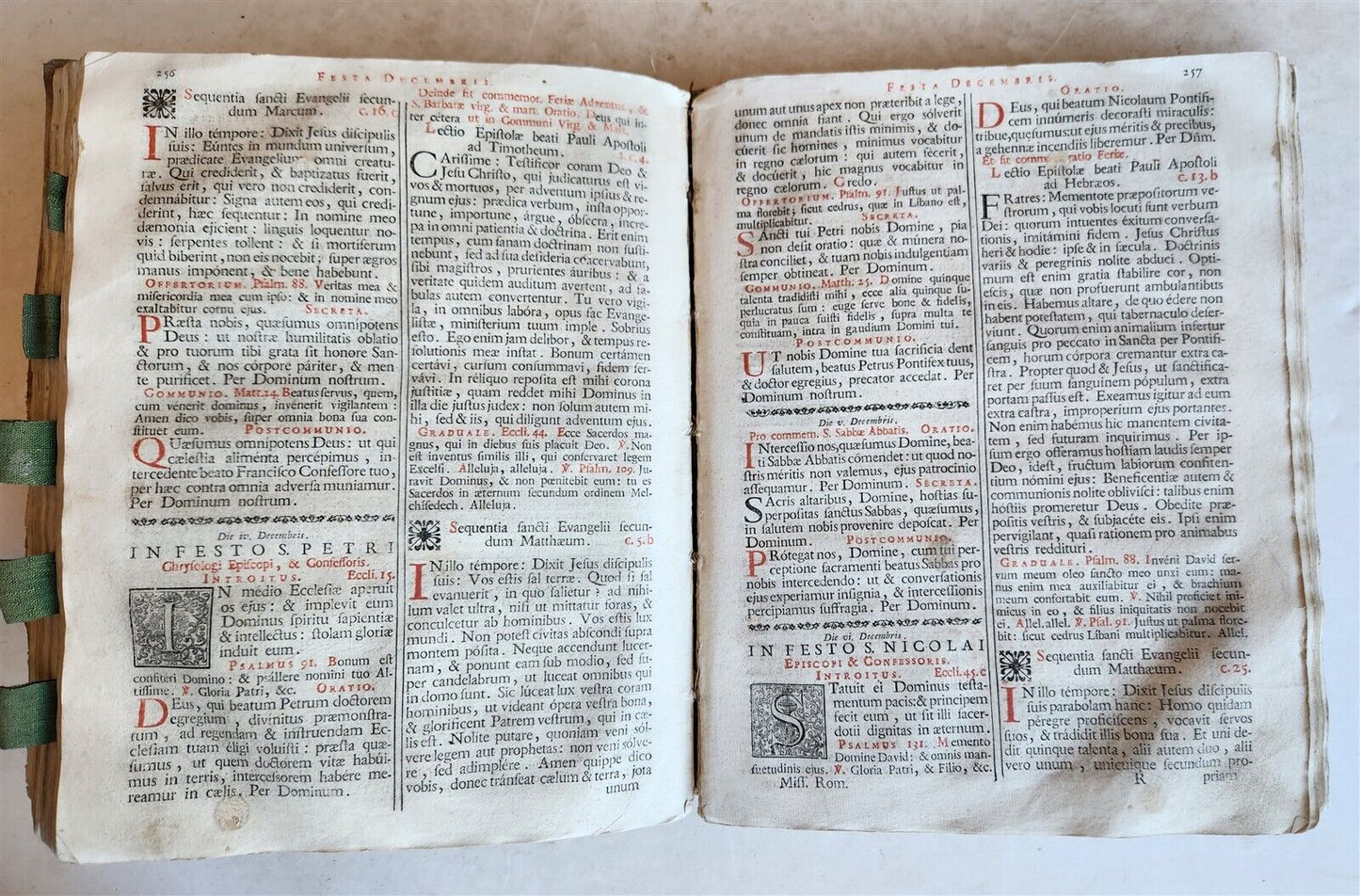 1760 MISSALE ROMANUM antique VELLUM BOUND FOLIO