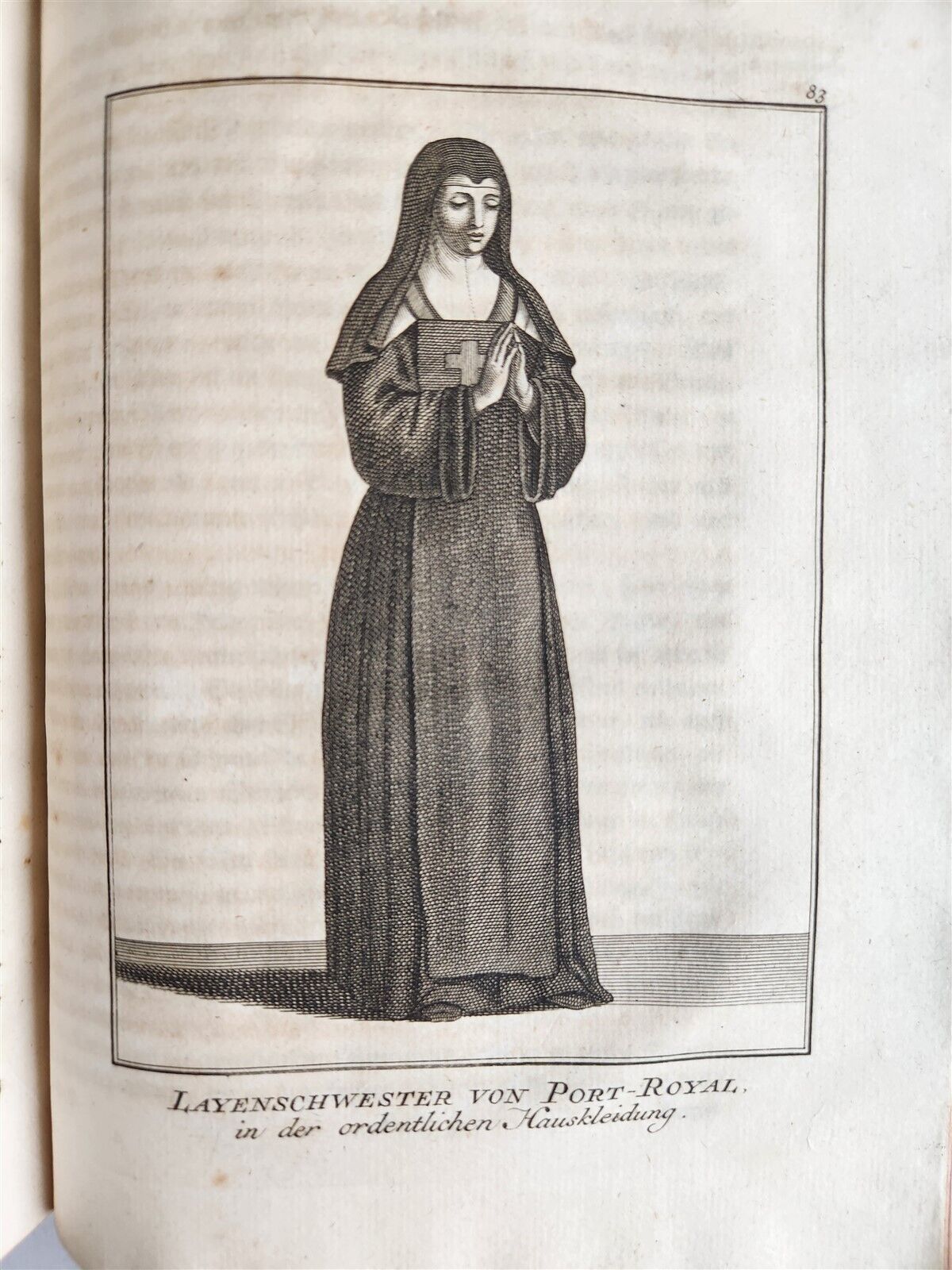 1755 ILLUSTRATED COSTUME HISTORY of MONKS & KNIGHTS for both sexes antique