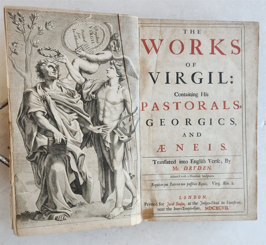 1697 WORKS of VIRGIL by DRYDEN antique ILLUSTRATED w/ 101 AMAZING PLATES