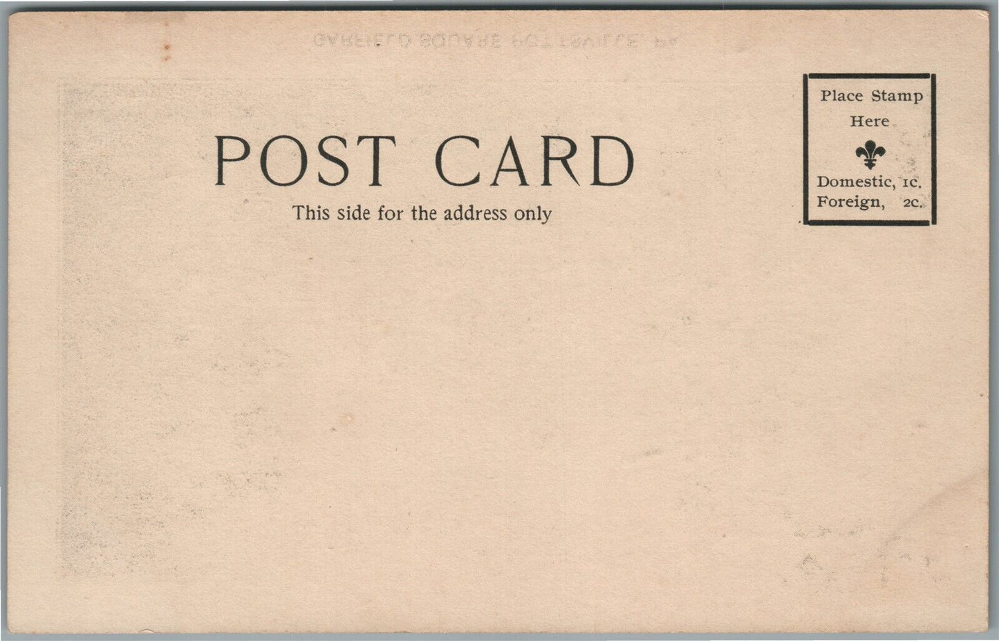 POTTSVILLE PA GARFIELD SQUARE ANTIQUE POSTCARD