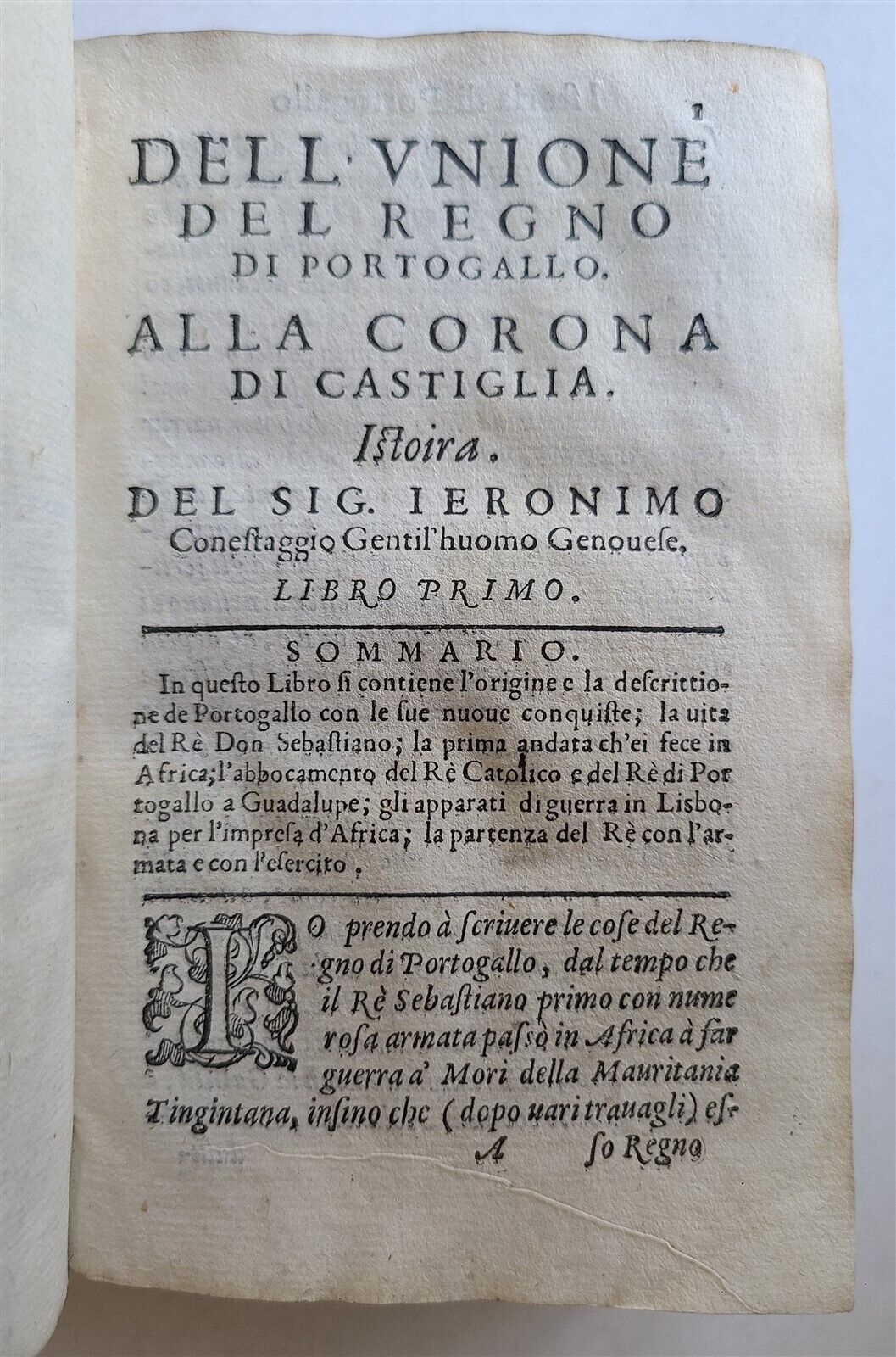 1592 DEL REGNO DI PORTOGALLO ALL CORONA di CASTIGLIA antique HISTORY of PORTUGAL