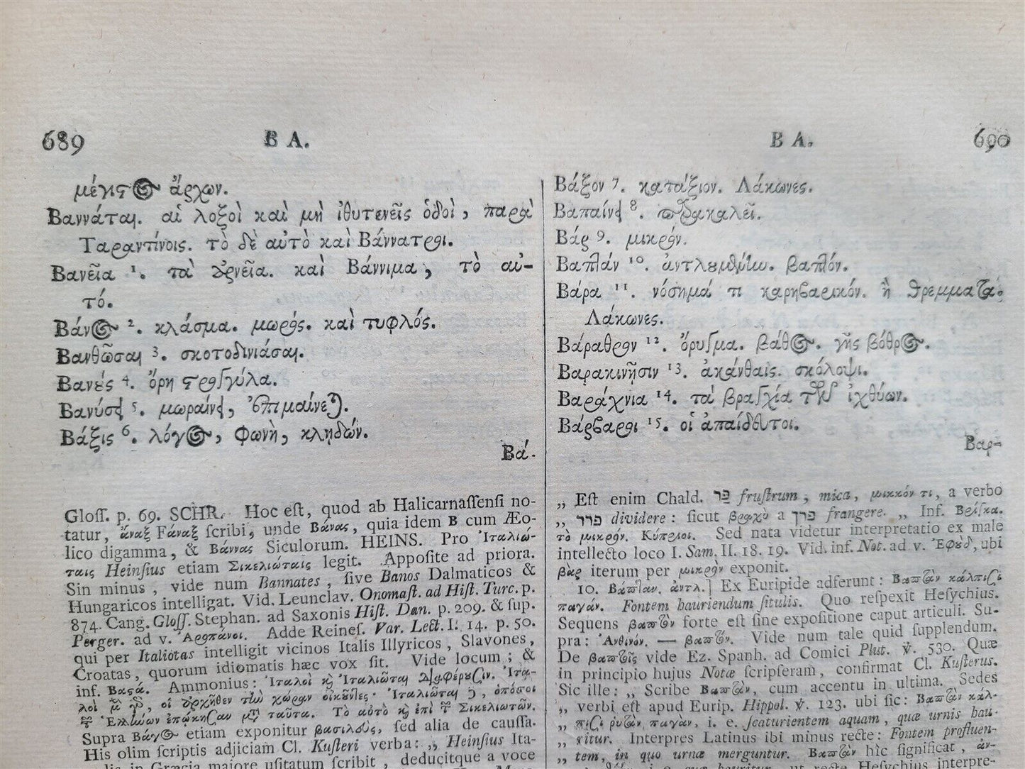 1756 LEXICON Greek literature & Language Hesychius of Alexandria ANTIQUE FOLIO