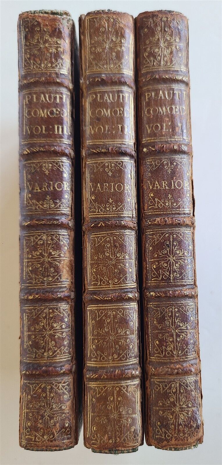 1669 PLAUTUS COMOEDIAE antique 3 VOLUMES PLATO COMEDIES