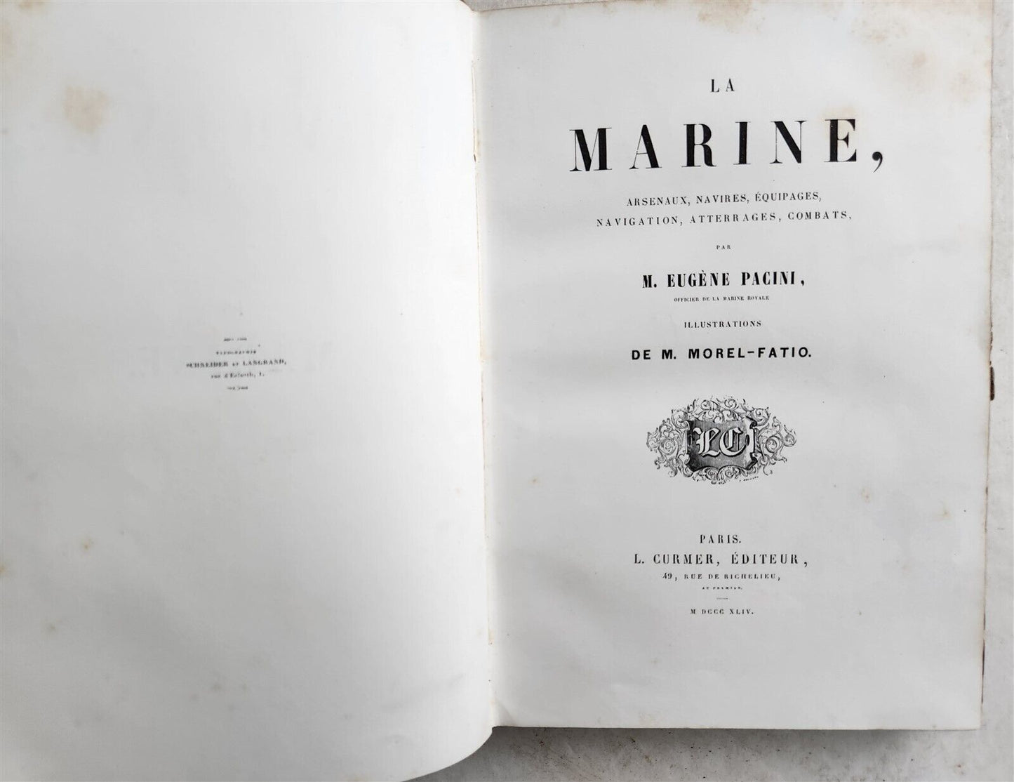 1844 MARINES HISTORY ILLUSTRATED antique LA MARINE King of Hanover PROVENANCE