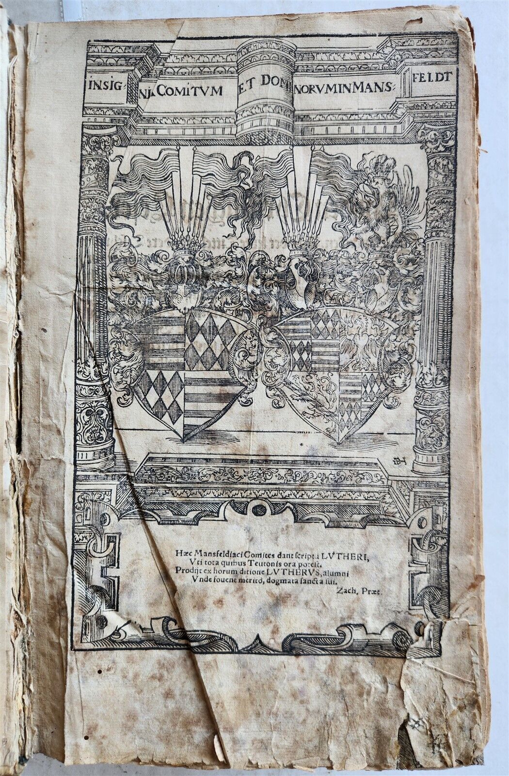 1567 COLLOQVIA by MARTIN LUTHER antique PIGSKIN BOUND FOILIO