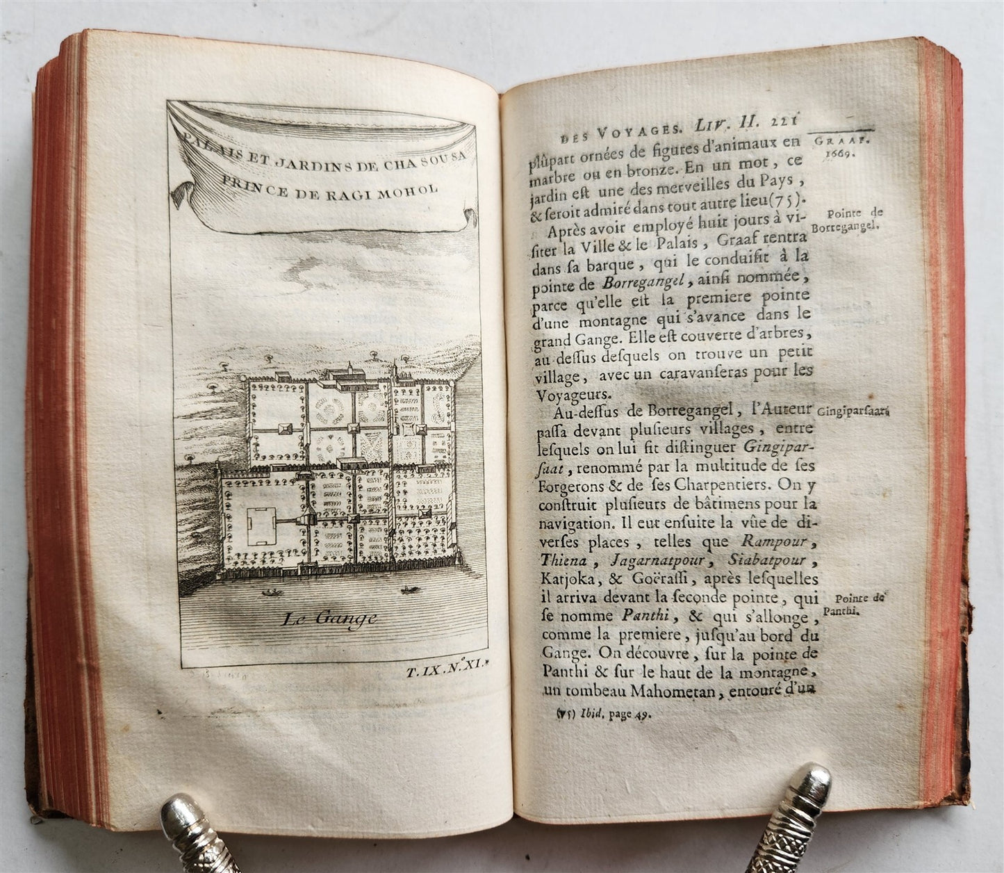 1751 HISTOIRE des VOYAGES VOL. 36 antique illustrated TRAVELS to INDIA