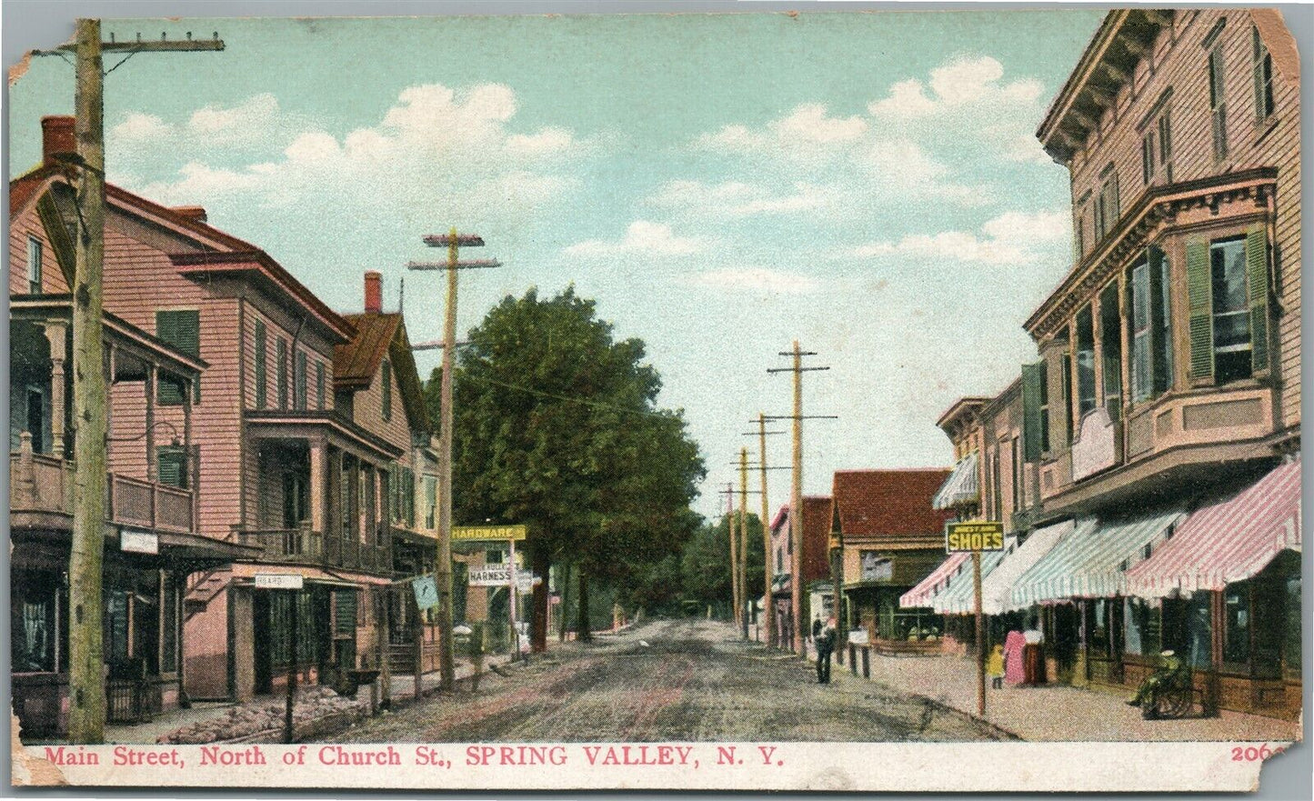 SPRING VALLEY NY MAIN STREET ANTIQUE POSTCARD
