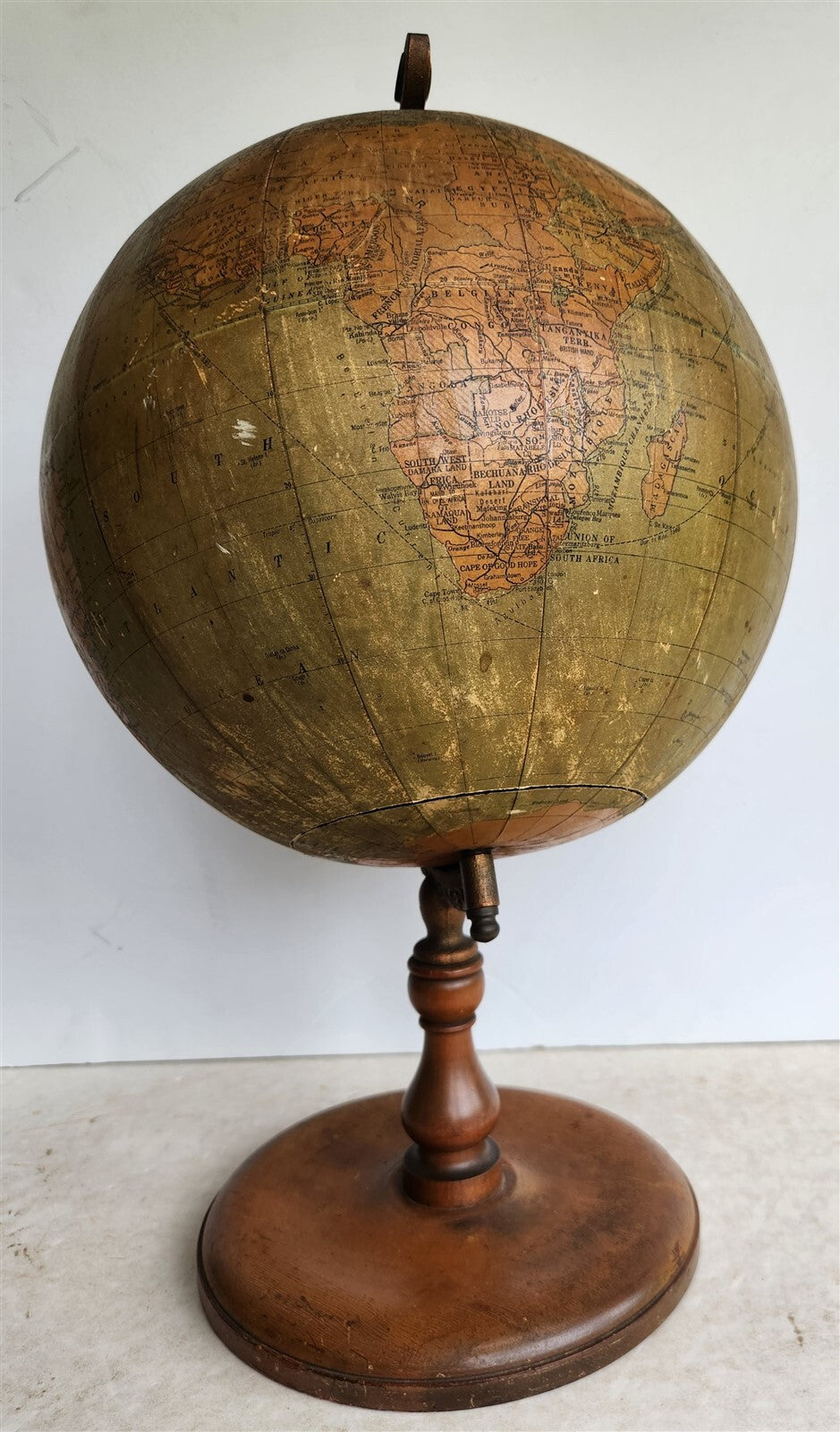 1930s TERRESTRIAL GLOBE by C.S. Hammond New York antique 12 inches diameter