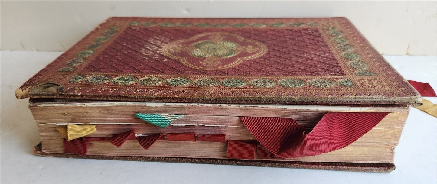 1929 MISSALE ROMANUM antique MASSIVE FOLIO FINE LEATHER BINDING