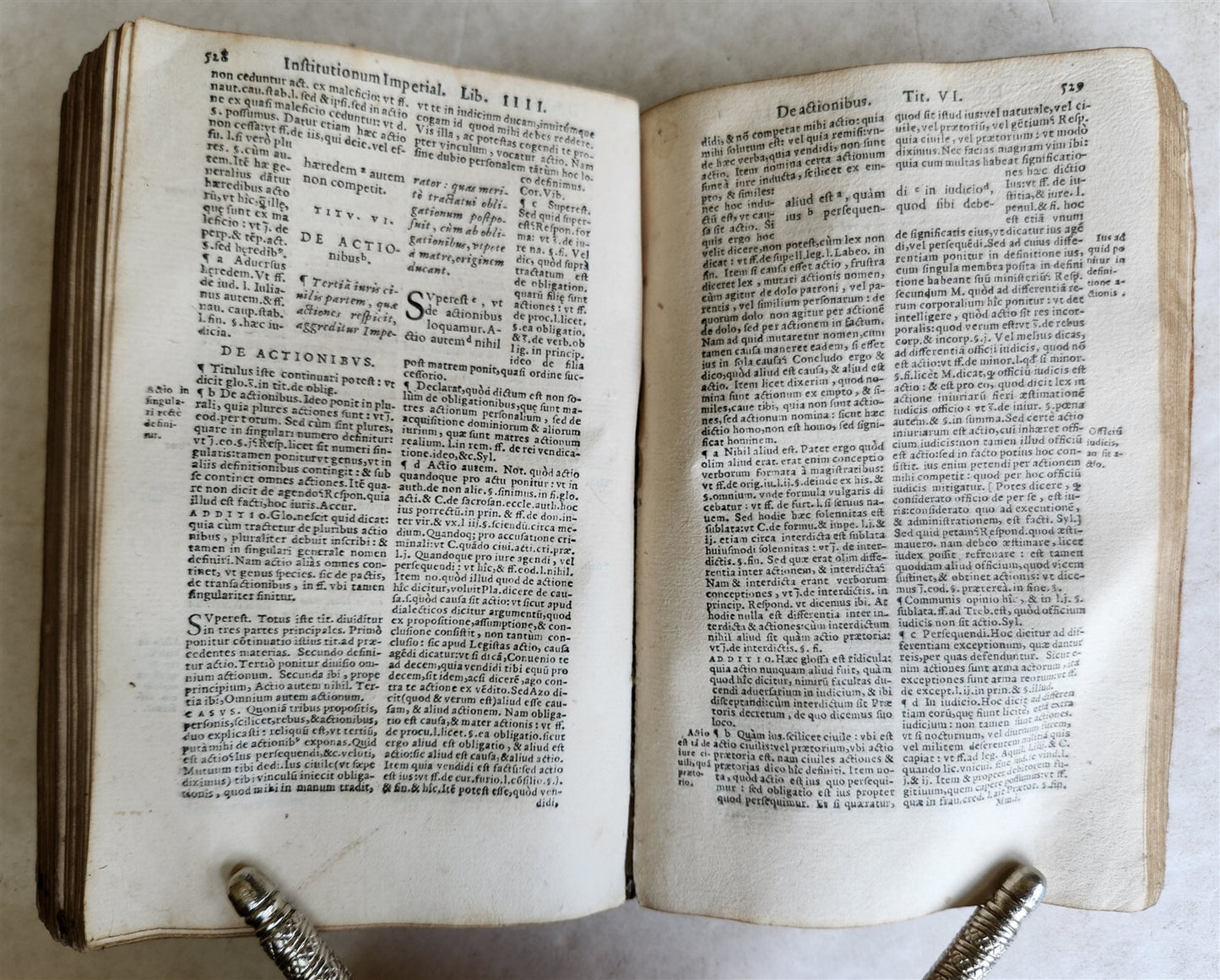 1568 LAW BOOK Institutes of Emperor Justinian w/commentaries by Francois Accurse