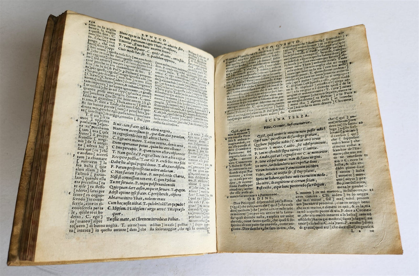 1558 TERENCE in ITALIAN antique 16th CENTURY vellum
