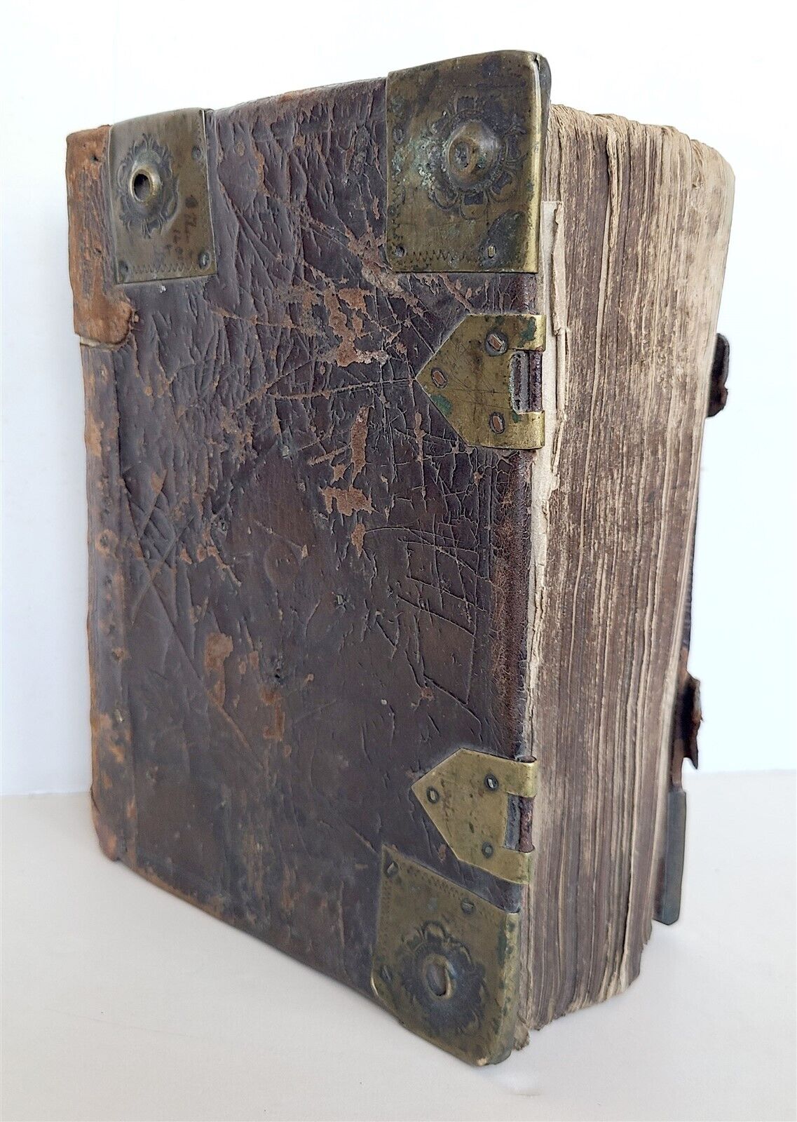 1621 BIBLE in ENGLISH Robert Barker John Bill antique BRASS FITTINGS KING JAMES