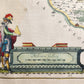 1640 MAP GASTINOIS SENONOIS FRANCE WILLEM BLAEU antique AUTHENTIC hand colored